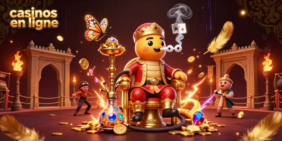 Profitez des jeux de casinos en ligne avec des personnages fantastiques dans une scène animée.