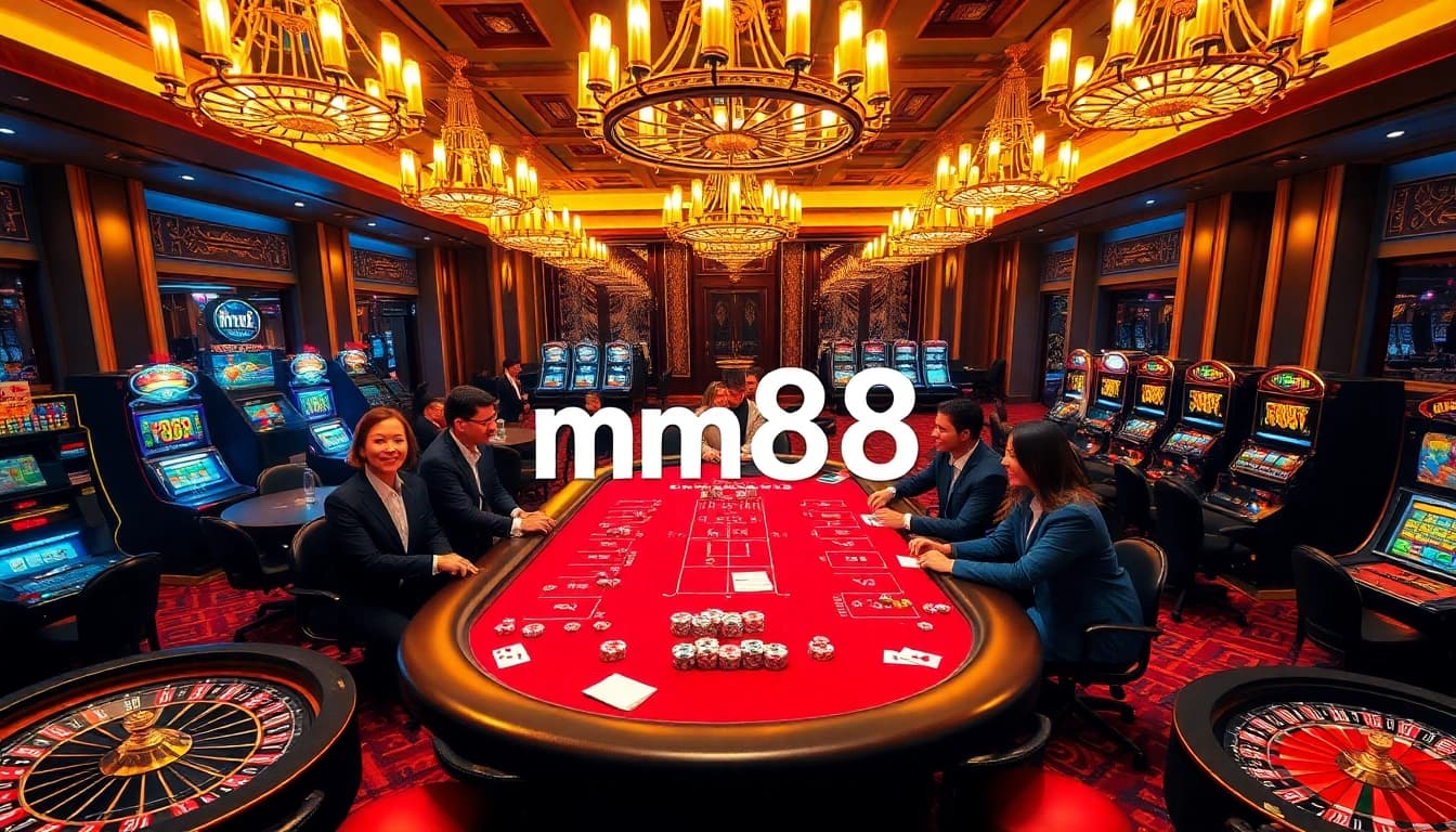 mm88 players enjoying a thrilling casino experience with vibrant game tables and exciting atmosphere.