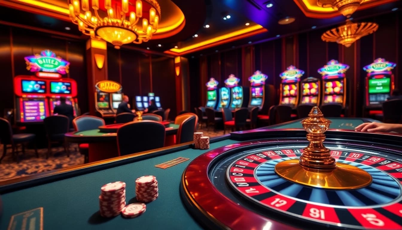 Experience excitement at RR88 with thrilling games of poker, roulette, and vibrant slot machines.