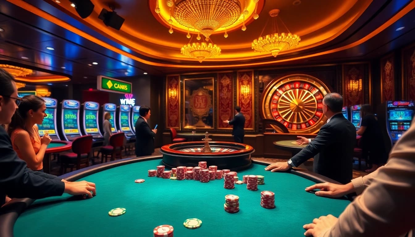 Engaged players enjoying high stakes poker at https://ok8386a.com/ casino table.