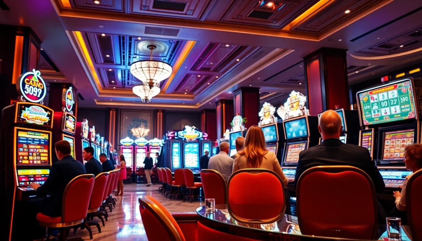 Neue casino bonus ohne einzahlung: Luxurious casino ambiance showcasing vibrant gaming options.