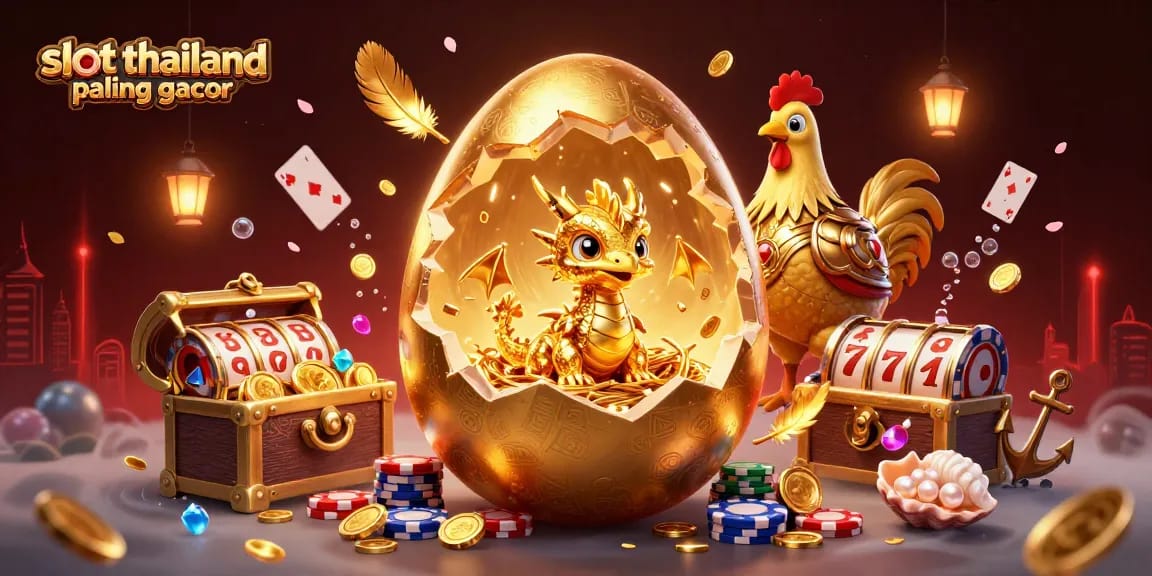 Spin to win big at slot thailand paling gacor with golden dragon and poker chips!