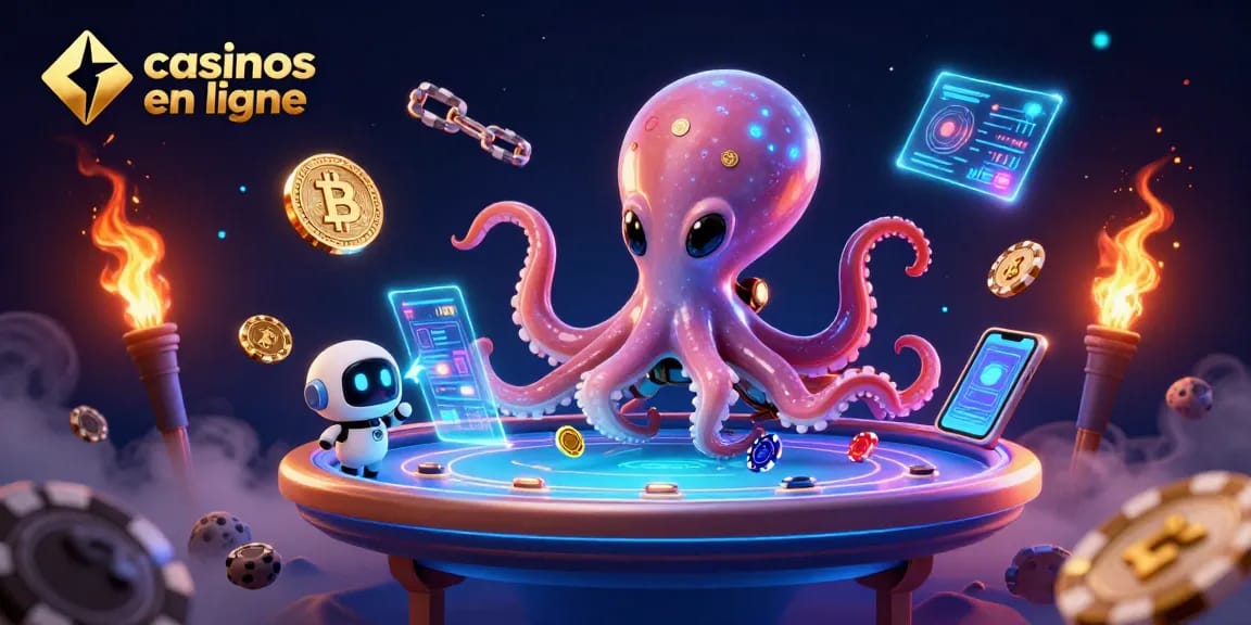 Jouer aux casinos en ligne avec un frontal futuriste, un dragon et des éléments crypto captivants.