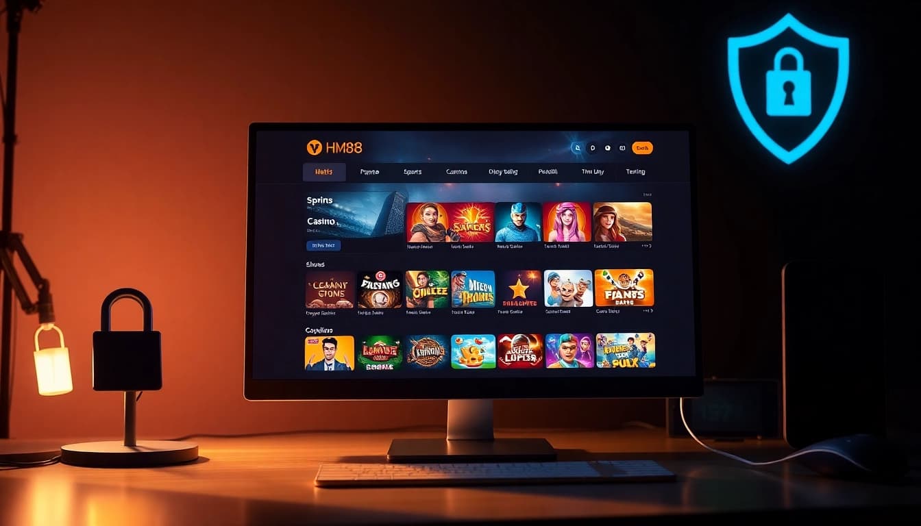 Dynamic online betting interface showcasing trang chủ hm88 with vibrant game categories like sports and casino.
