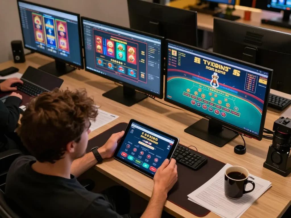 Engaging online session showcasing casinò online italiani non aams with vibrant games on multiple screens.