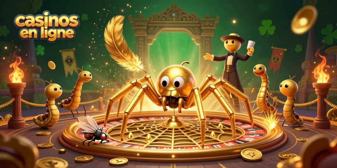 Placer des paris aux casinos en ligne avec une toile dorée en forme de roulette