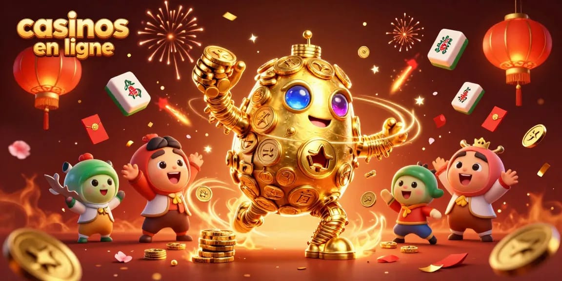Casinos en ligne : Profitez de l'énergie d'un golem d'or dans un décor festif fini avec des éléments de jeu animés.