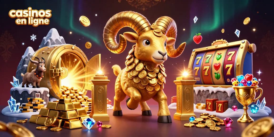 Plongez dans l'univers des casinos en ligne avec cette scène riche en or et en gemmes.