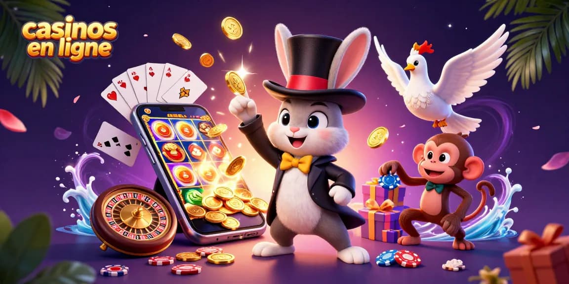 Jouer aux casinos en ligne avec un magicien amusant et des pièces d'or pleines de magie.