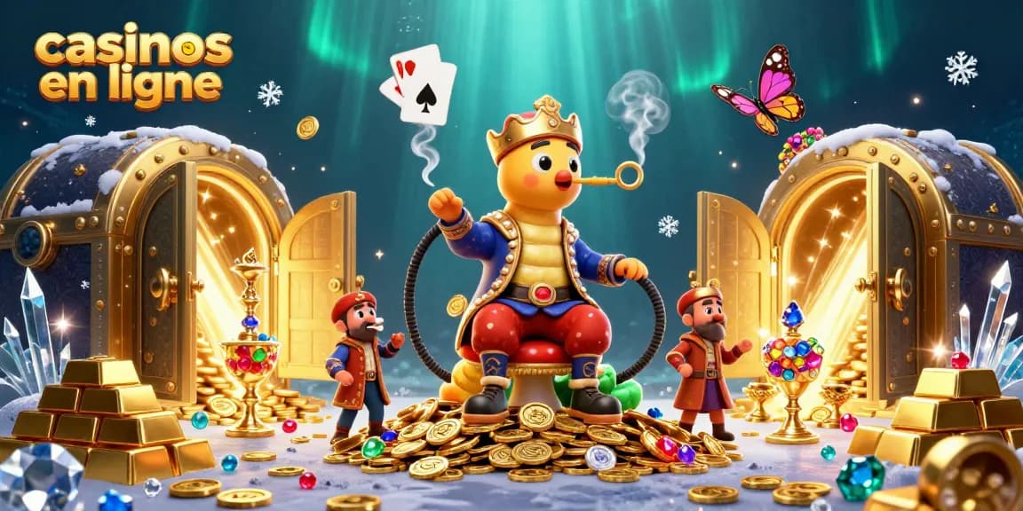 Jouer dans des casinos en ligne avec des trésors et des symboles de poker dans un décor enchanteur.