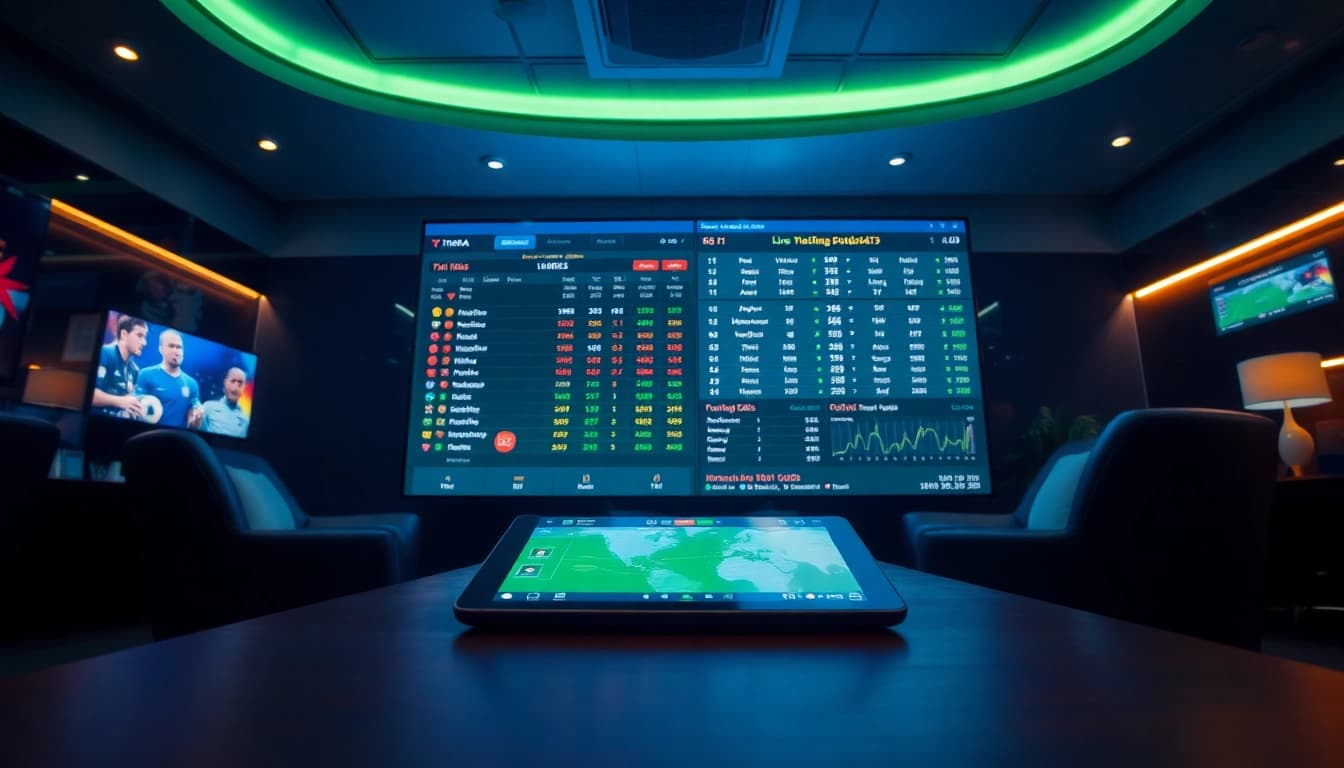 Live football betting interface showcasing tỷ lệ kèo and match updates