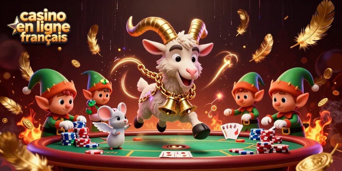 Jouer au poker dans un casino en ligne français avec un Krampus magique et des elfes malicieux.