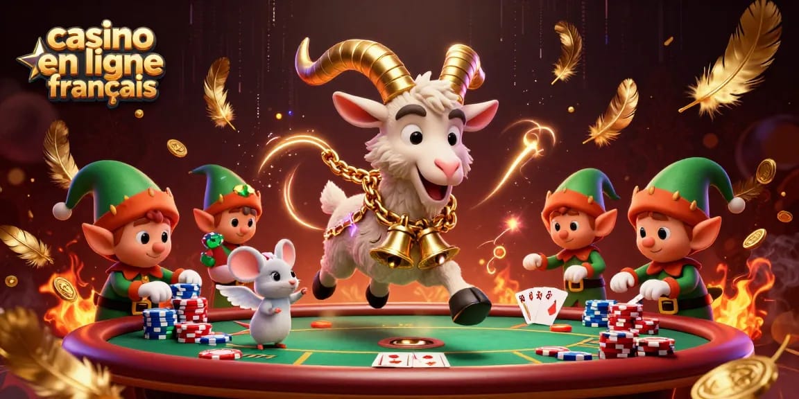 Jouer au poker dans un casino en ligne français avec un Krampus magique et des elfes malicieux.
