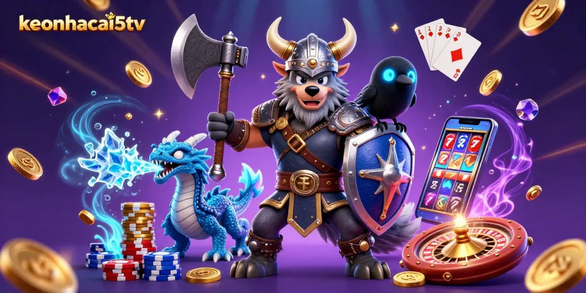 Experience winning strategies at keonhacai5tv with vibrant casino action and immersive illustrations.