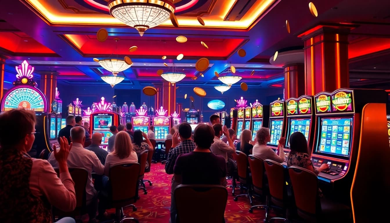 Menangkan permainan slot deposit 1k dengan mesin slot yang menarik dan cahaya yang gemerlapan.