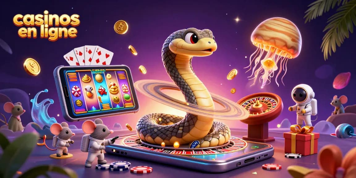 Jouer à des jeux de casinos en ligne avec des souris astronautes dans une scène cosmique captivante.