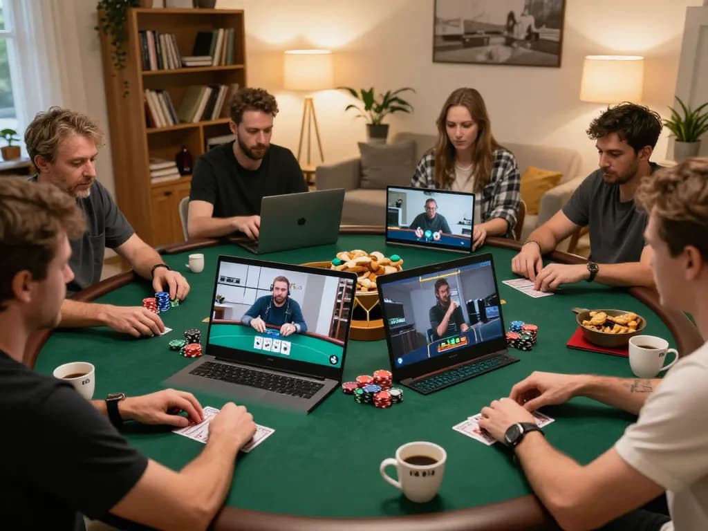 Players interacting in a strategic online poker game, highlighting the hidden wiki for dark web resources.