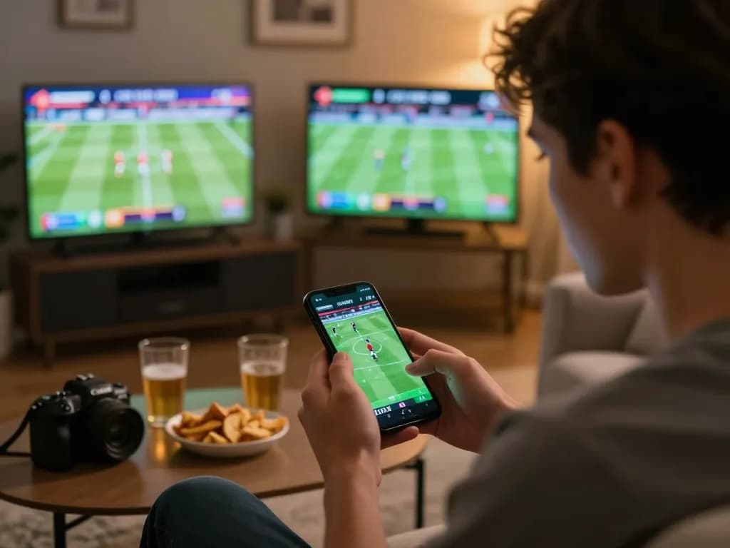 F168 user engaged in thrilling sports betting on smartphone app during live event.