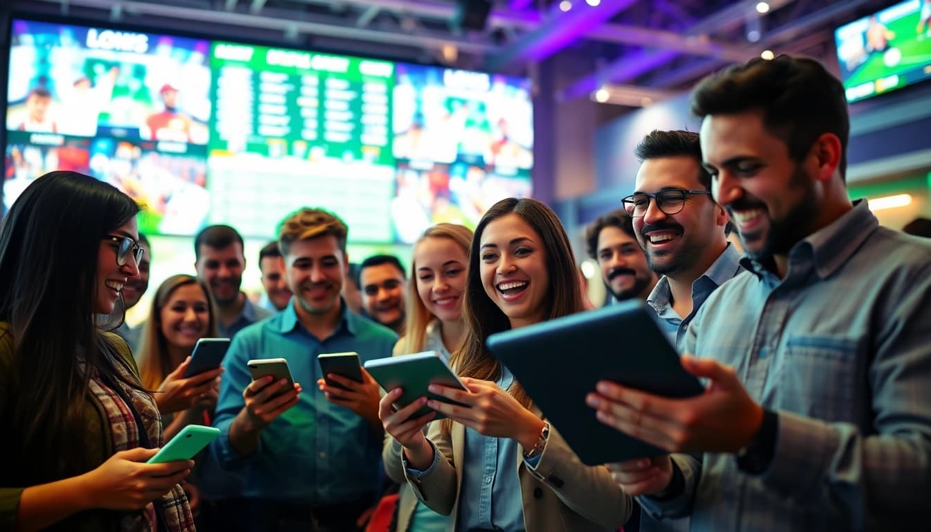 People actively placing bets on sports betting sites India, showcasing excitement and engagement.