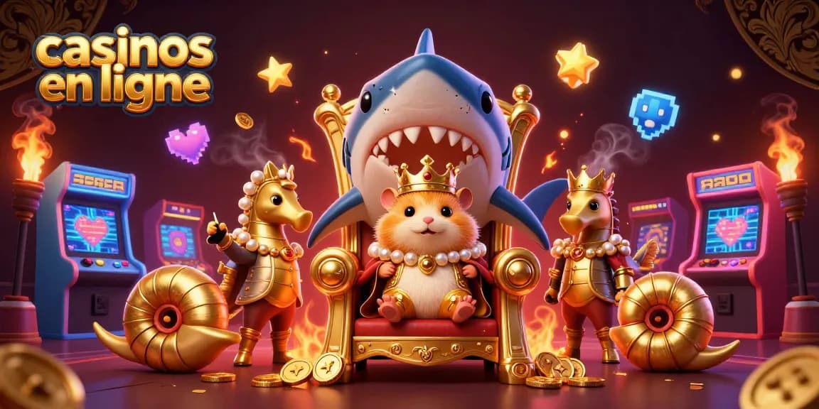 Découvrez les casinos en ligne avec cette illustration dynamique, mettant en scène des personnages fascinants et une ambiance de jeu captivante.