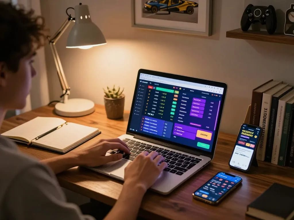 Engaging in sports betting activities on trusted siti scommesse stranieri legali with a laptop