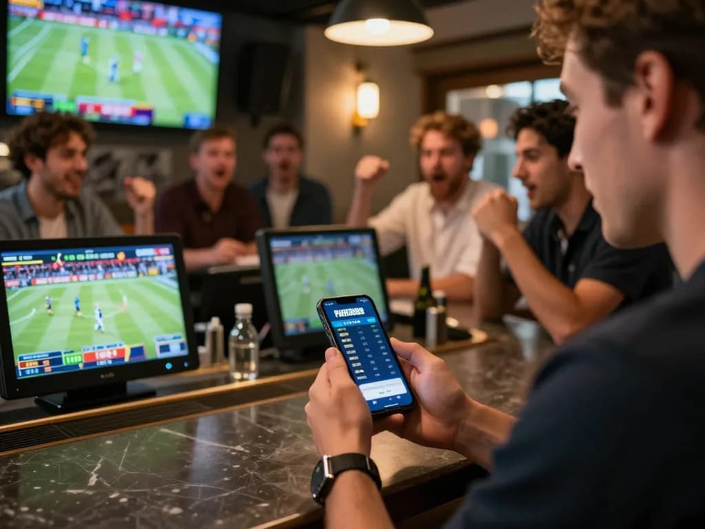 Berinteraksi dengan aplikasi paris888 untuk taruhan olahraga langsung di lingkungan bar yang ramai