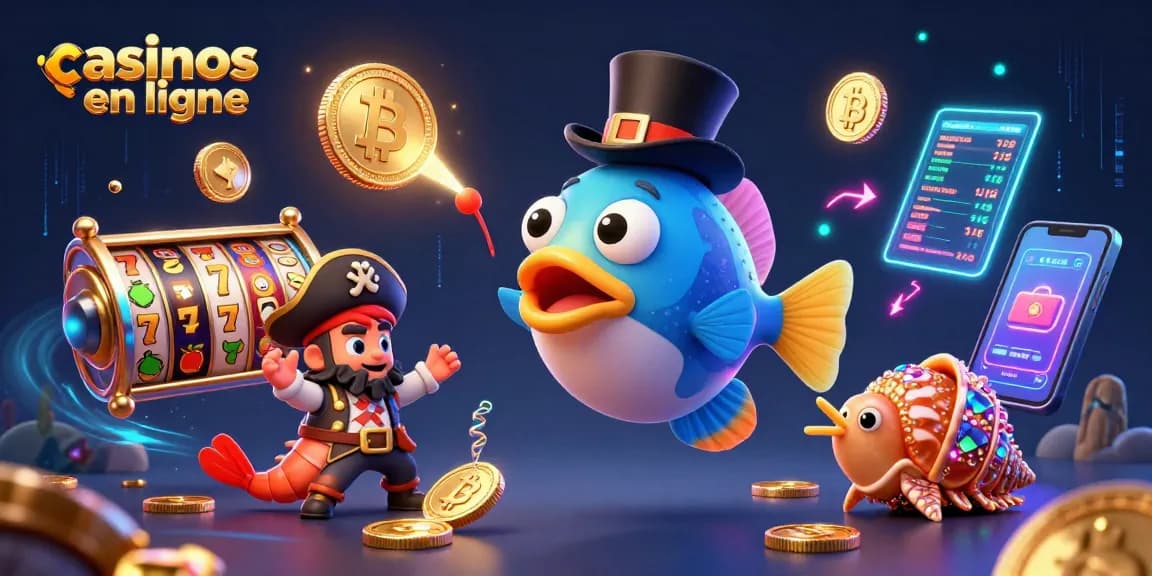 Jouer dans des casinos en ligne avec des personnages sous-marins dans une scène riche de détails.
