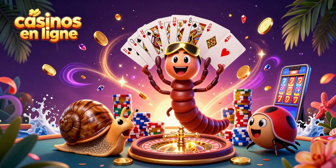 Plongez dans l'excitation des casinos en ligne avec ces personnages animés et des éléments de jeu captivants.