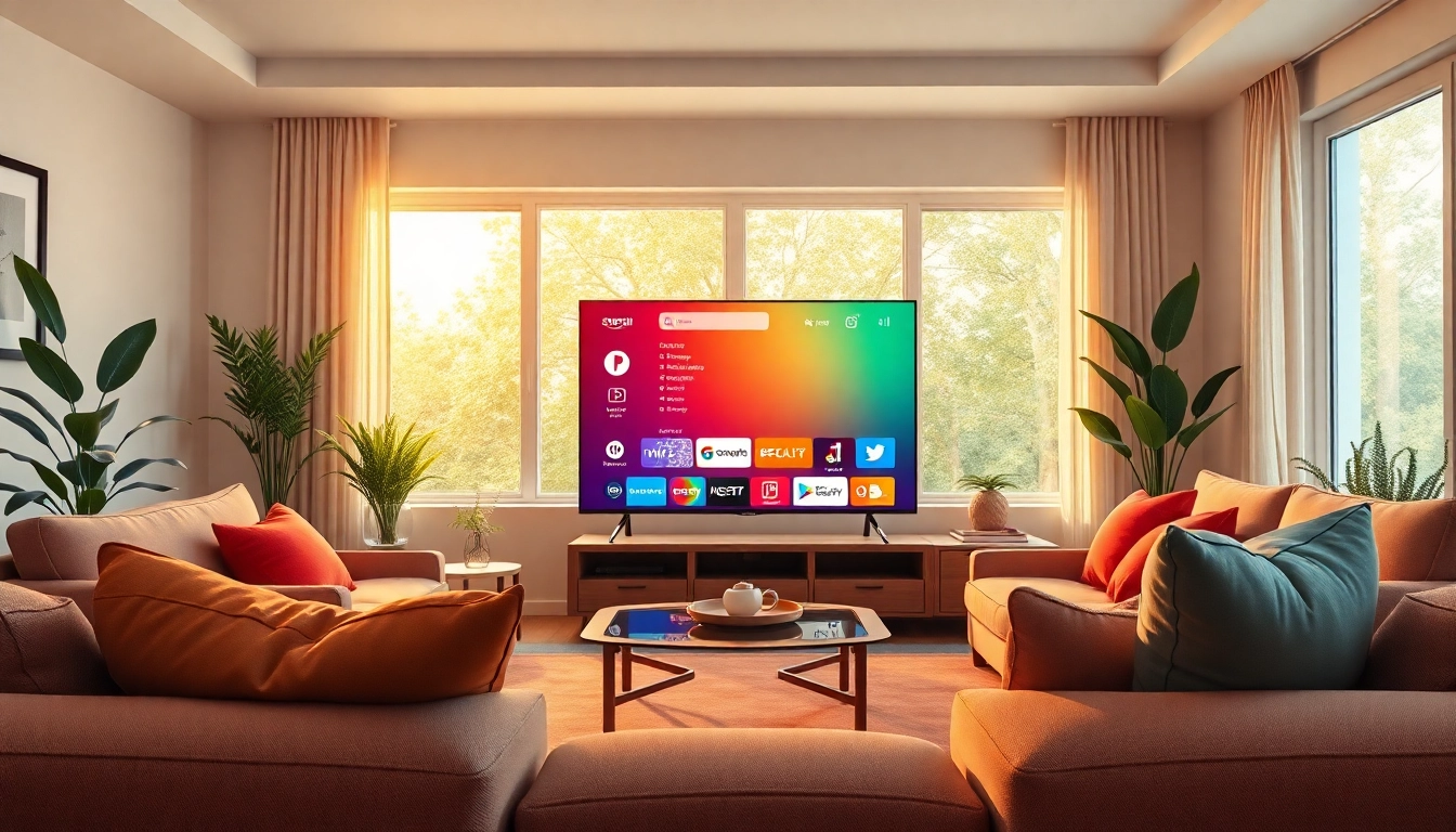 Enhance your home with an iron tv showcasing streaming options in a cozy living room.