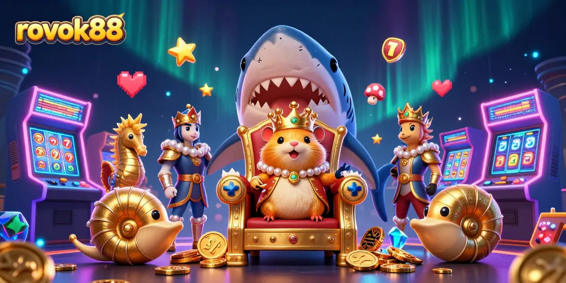Experience raucous gaming action at rokok88 with cartoon characters in a thrilling casino environment.