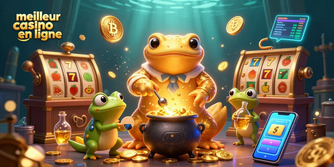 Découvrez le meilleur casino en ligne avec un alchimiste doré transformant des symboles de machines à sous en pièces d'or.