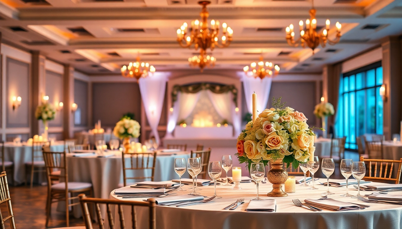 Stunning Wedding Event Space Jacksonville with elegant table settings and floral decorations.