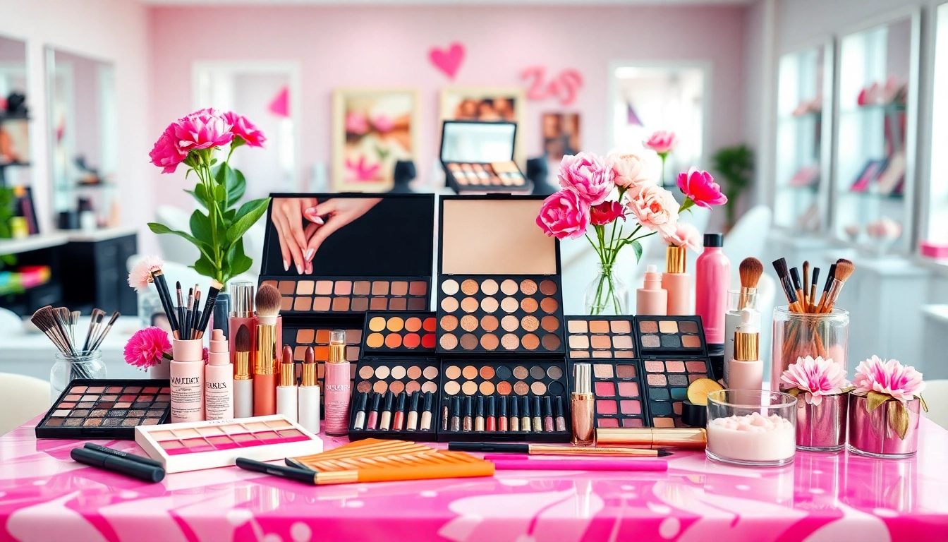 Showcase vibrant wholesale makeup products impeccably arranged to enhance cosmetic shopping experience.