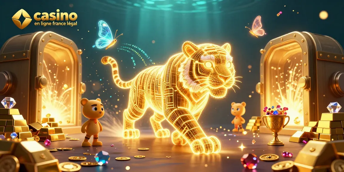 Jouez au casino en ligne France légal avec ce tigre néon et gemmes scintillantes.