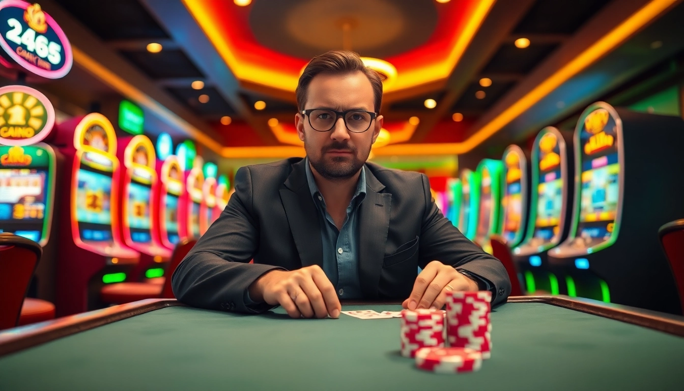 Neue casino bonus ohne einzahlung visualizing an excited gambler at a poker table.