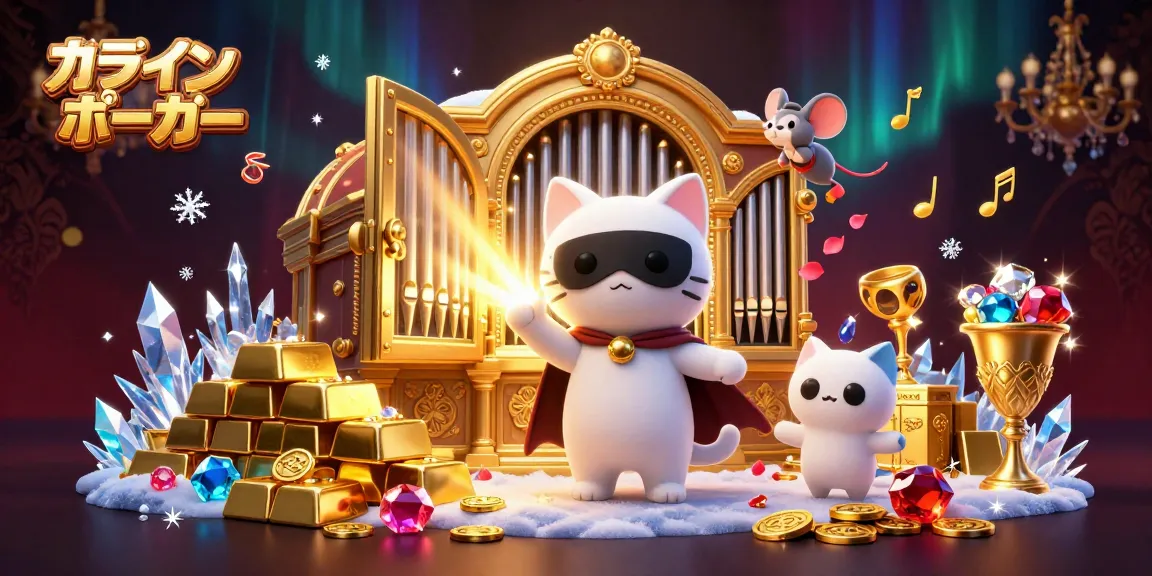 オンラインポーカーを楽しんでいる可愛いキャラクターたちのシーン