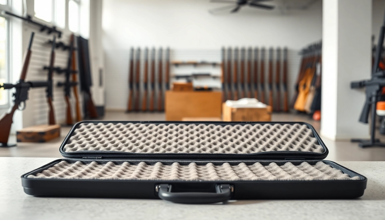 Showcasing foam for rifle case with premium foam inserts and sleek design details.