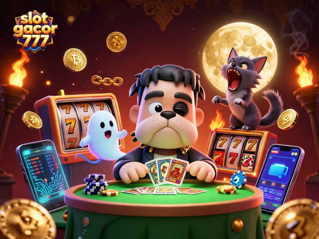 Experience winning vibes with slot gacor 777 in this lively illustration featuring vibrant casino characters.