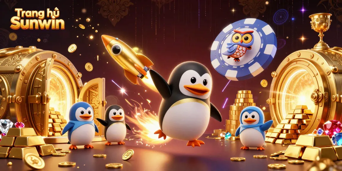 Experience thrilling adventures on Trang chủ Sunwin with our golden penguin soaring through casino magic!