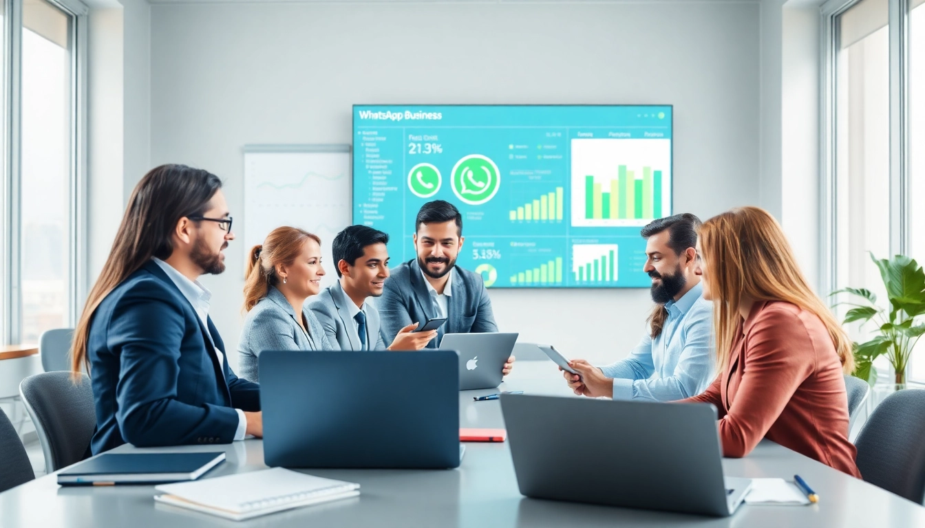 Enhance customer engagement with WhatsApp Business CRM integration in a dynamic office setting.