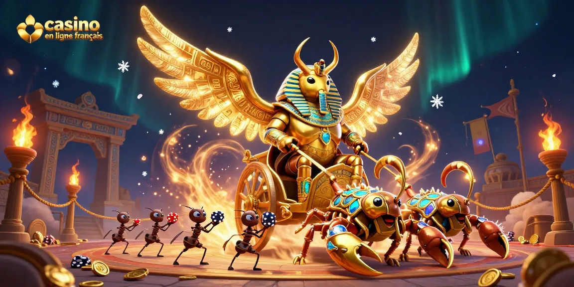 Jouez aux jeux captivants dans un casino en ligne français avec des éléments riches et colorés.