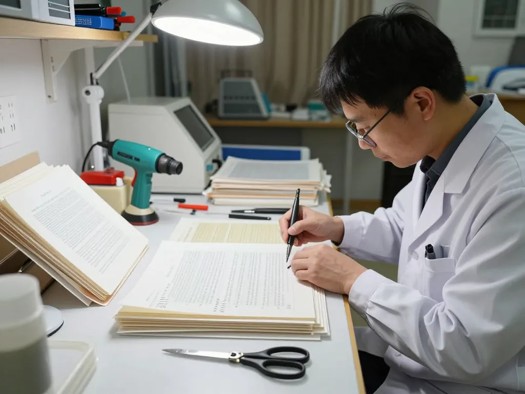 Bóc ép plastic hà nội performed by a technician restoring documents in a bright workshop.
