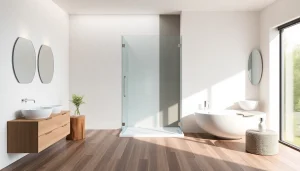 Gestalte ein modernes Badezimmer mit Produkten von sonni sanitär GmbH, stilvoll und einladend.