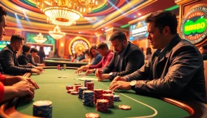 mm88 video showcases players strategizing in a high-stakes poker game with colorful chips on the table.