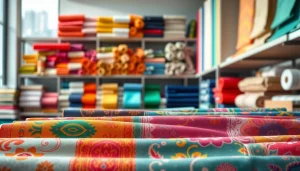 Canvas stoffen in diverse kleuren en patronen, gepresenteerd in een heldere winkel.