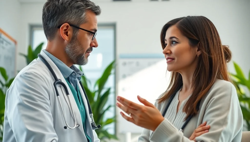 Enhance Health by featuring a healthcare professional attentively consulting a patient.