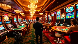 Experience the thrill of gaming at https://nhacaita88.contact/ with vibrant casino visuals showcasing poker tables, roulette wheels, and slot machines in luxury.