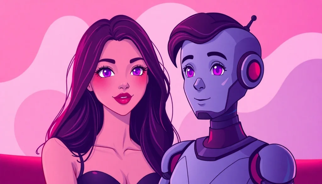 Engaging chat interface showcasing sex chat ai interactions with a friendly A.I. character.