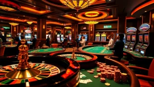 Engage with thrilling casino games at RR88 featuring rich poker tables and vibrant roulette setups.
