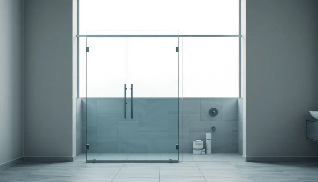 Showcase of elegant glass shower doors in a modern bathroom design.